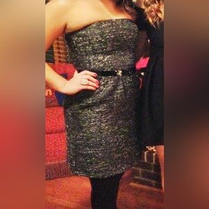 Silver and Black Tweed Gap Holiday Dress